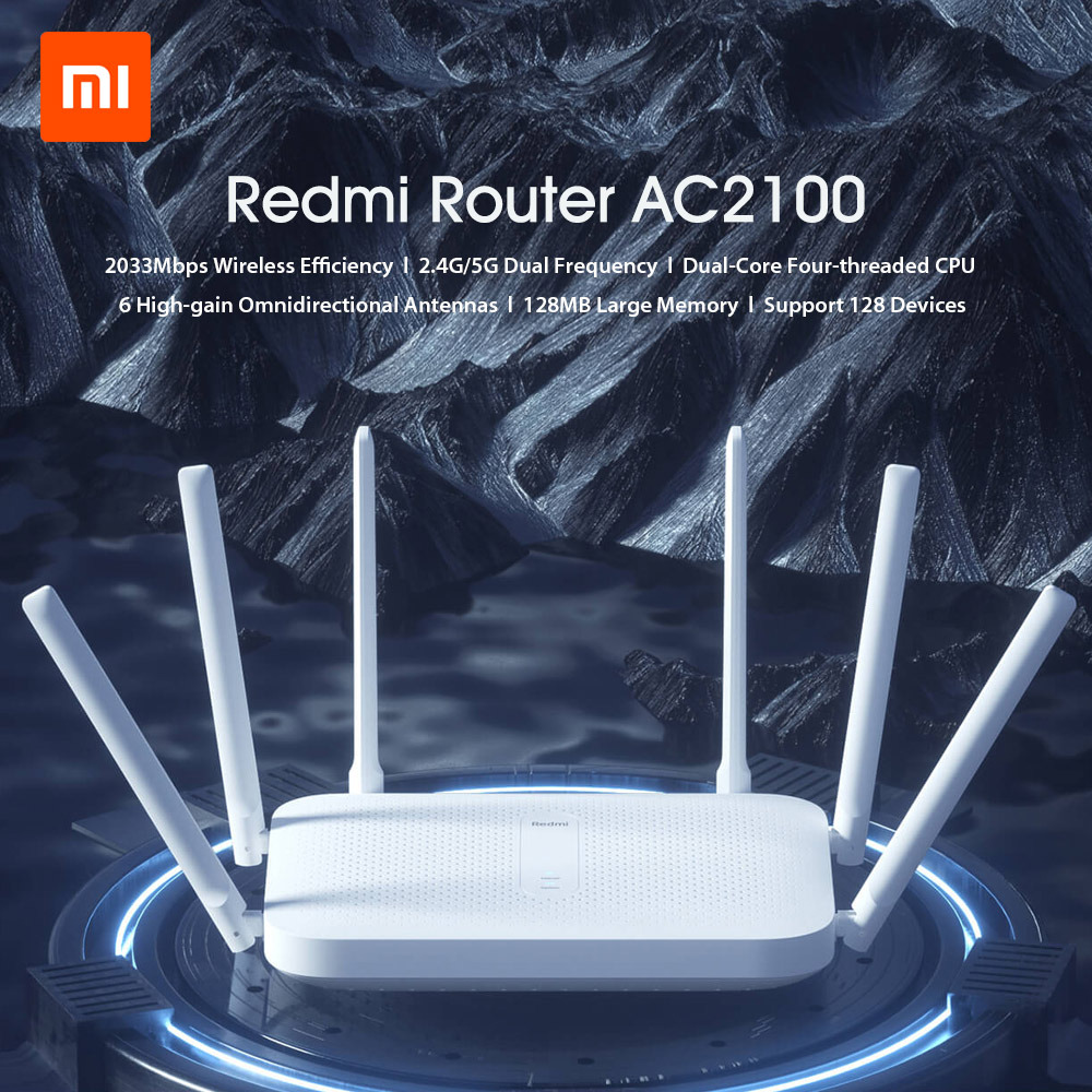 Redmi WiFi Router Gigabit AC2100 2033Mbps with 6 High Gain Antena ...